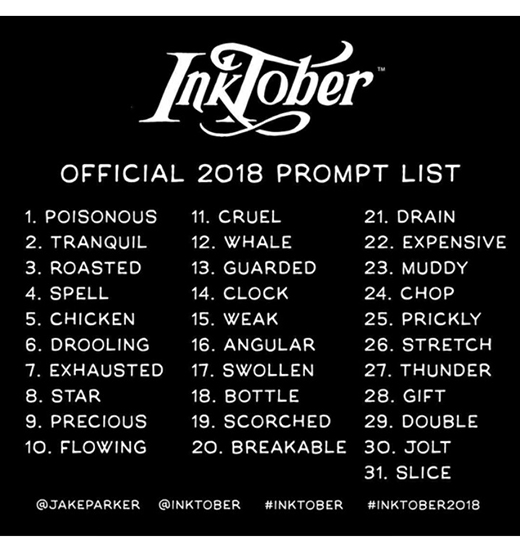 INKTOBER, инктобер, флешмоб