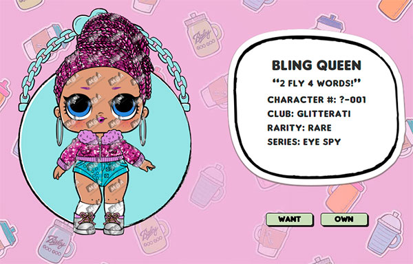 Bling Queen куклы lol декодер капсула
