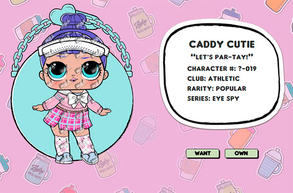 Caddy Cutie куклы lol декодер капсула