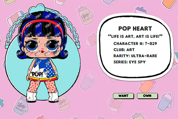 Pop Heart куклы lol декодер капсула